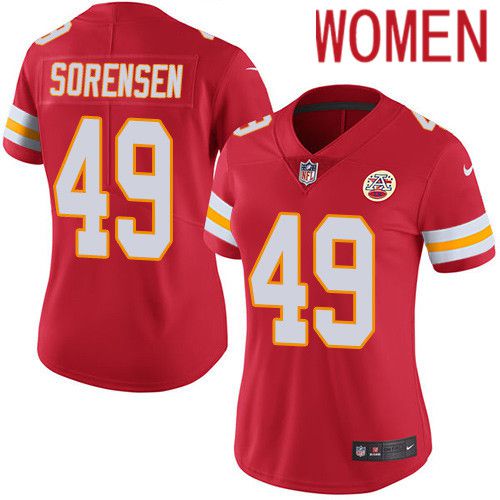 Women Kansas City Chiefs #49 Daniel Sorensen Nike Red Vapor Limited NFL Jersey